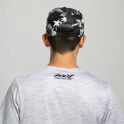 Unisex Flat Bill - Black and White Floral