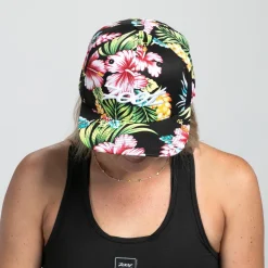 Unisex Flat Bill - Black Floral