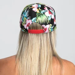 Unisex Flat Bill - Black Floral