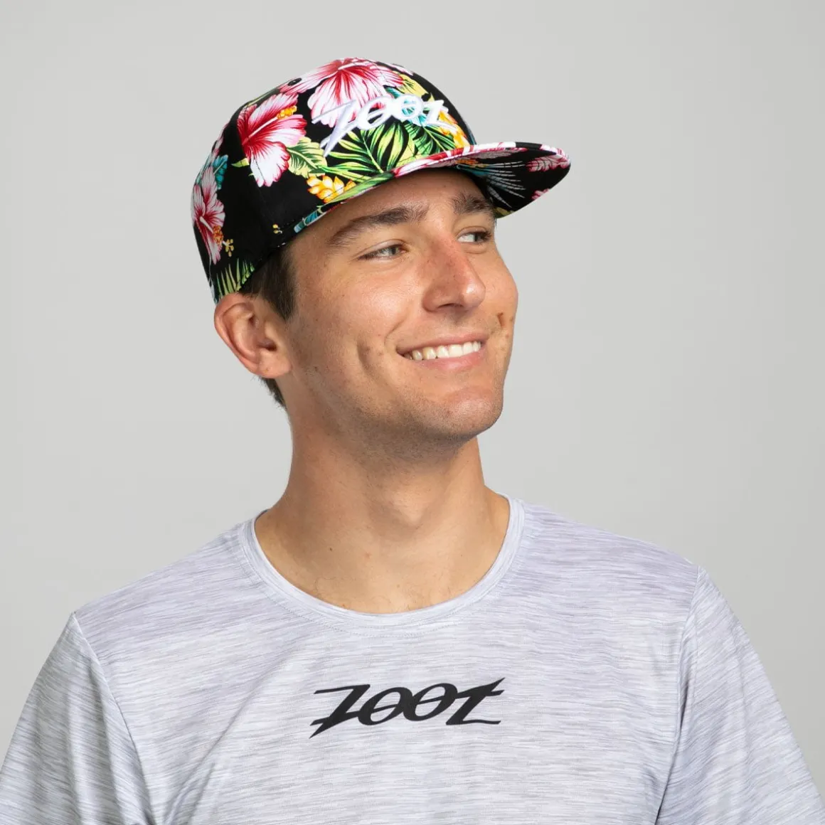 Unisex Flat Bill - Black Floral