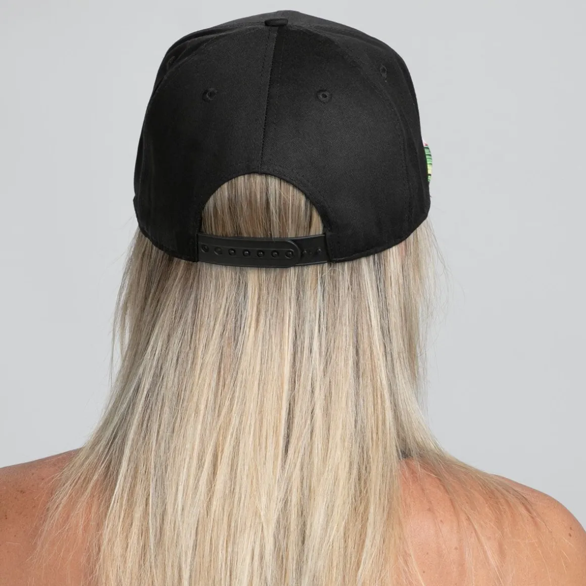 Unisex Flat Bill - Black/Black Floral Bill