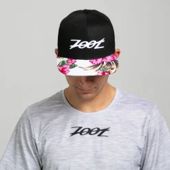 Unisex Flat Bill - Black/Pink Floral Bill