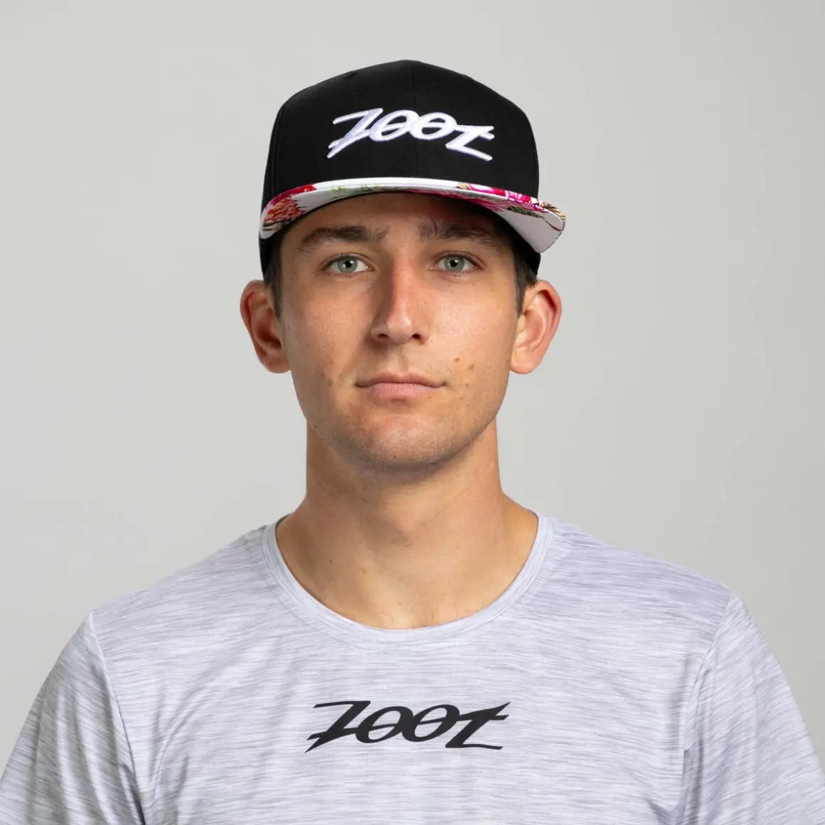 Unisex Flat Bill - Black/Pink Floral Bill