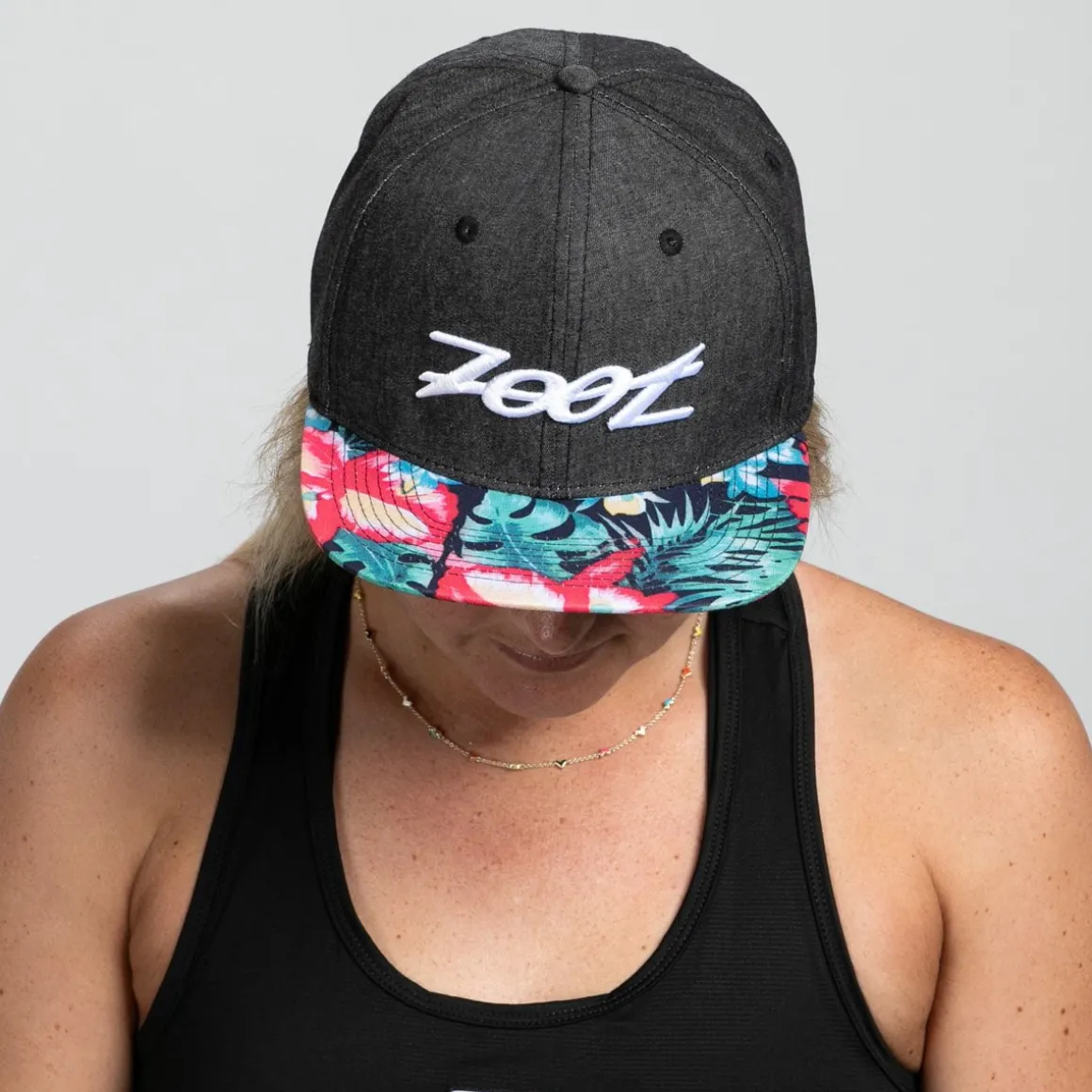 Unisex Flat Bill - Denim/Ginger Floral Bill