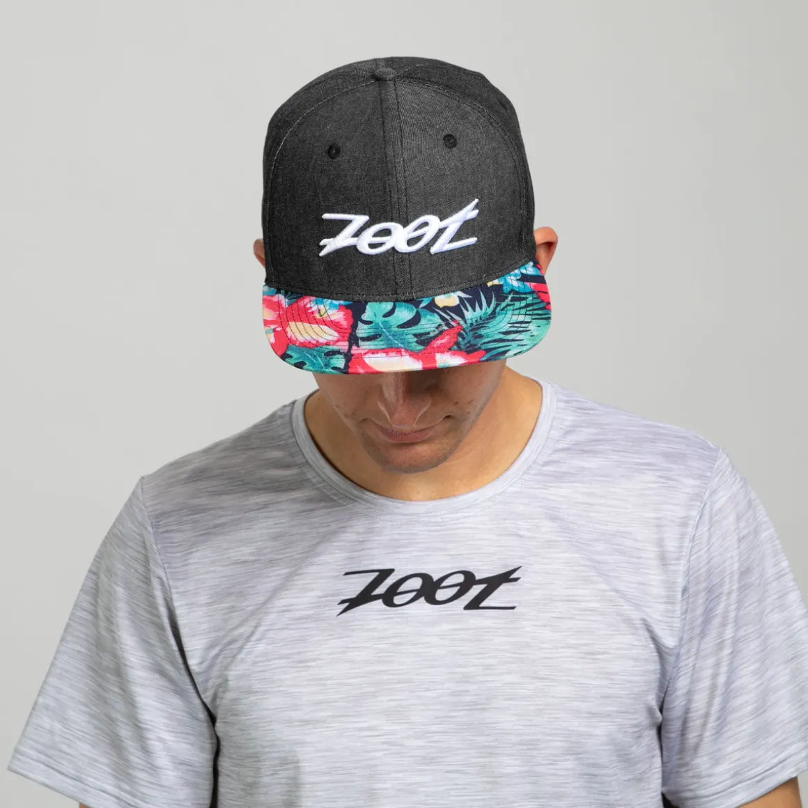 Unisex Flat Bill - Denim/Ginger Floral Bill