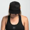 Unisex Flat Bill With Mesh - Black Stripes