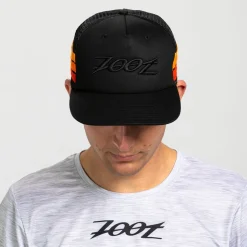 Unisex Flat Bill With Mesh - Black Stripes