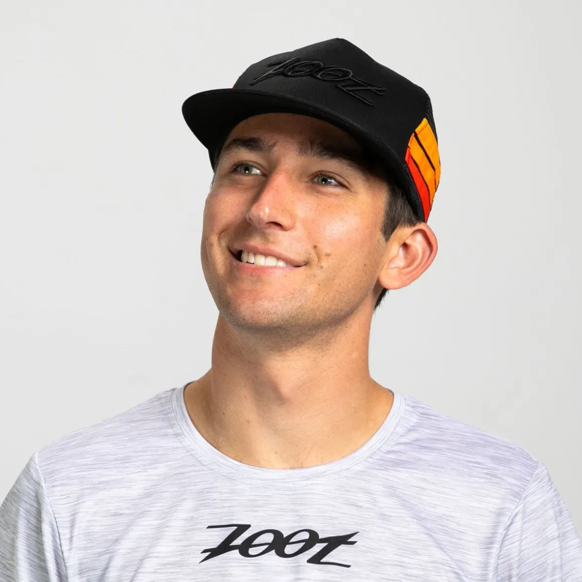 Unisex Flat Bill With Mesh - Black Stripes