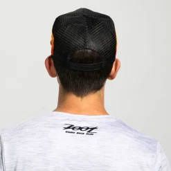 Unisex Flat Bill With Mesh - Black Stripes