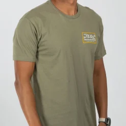 Unisex Shop Badge Tee - Light Olive