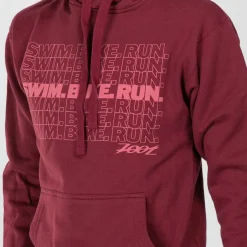 Unisex Swim Bike Run Hoodie - Maroon