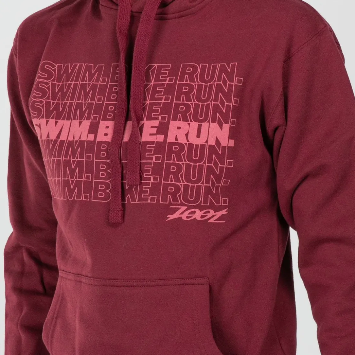 Unisex Swim Bike Run Hoodie - Maroon