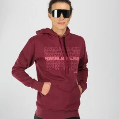 Unisex Swim Bike Run Hoodie - Maroon