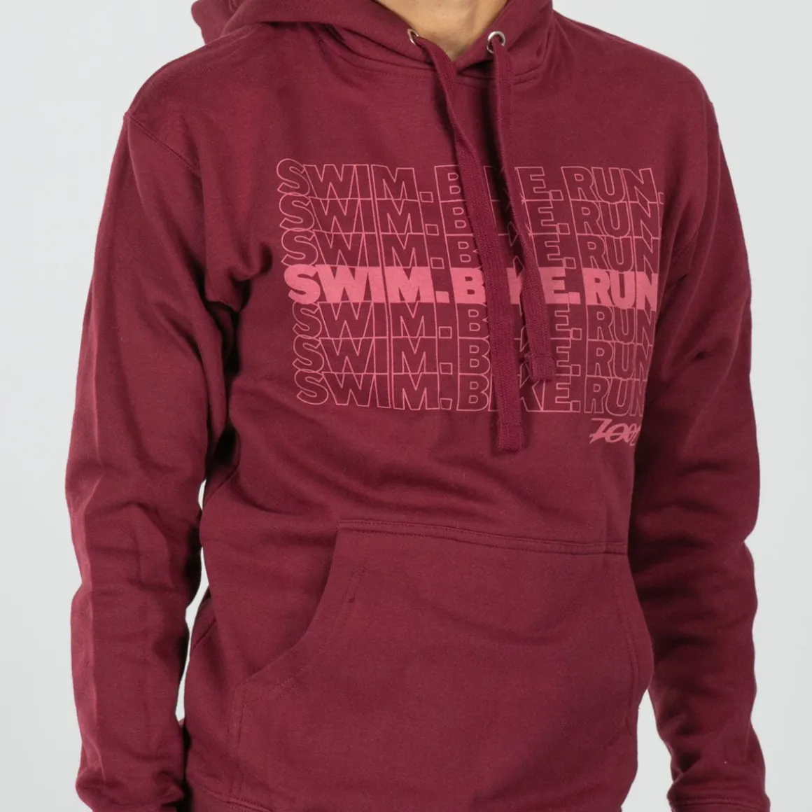 Unisex Swim Bike Run Hoodie - Maroon