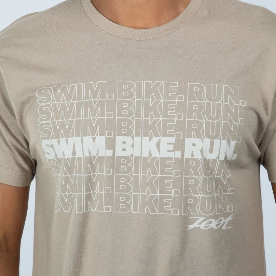 Unisex Swim Bike Run Tee - Tan