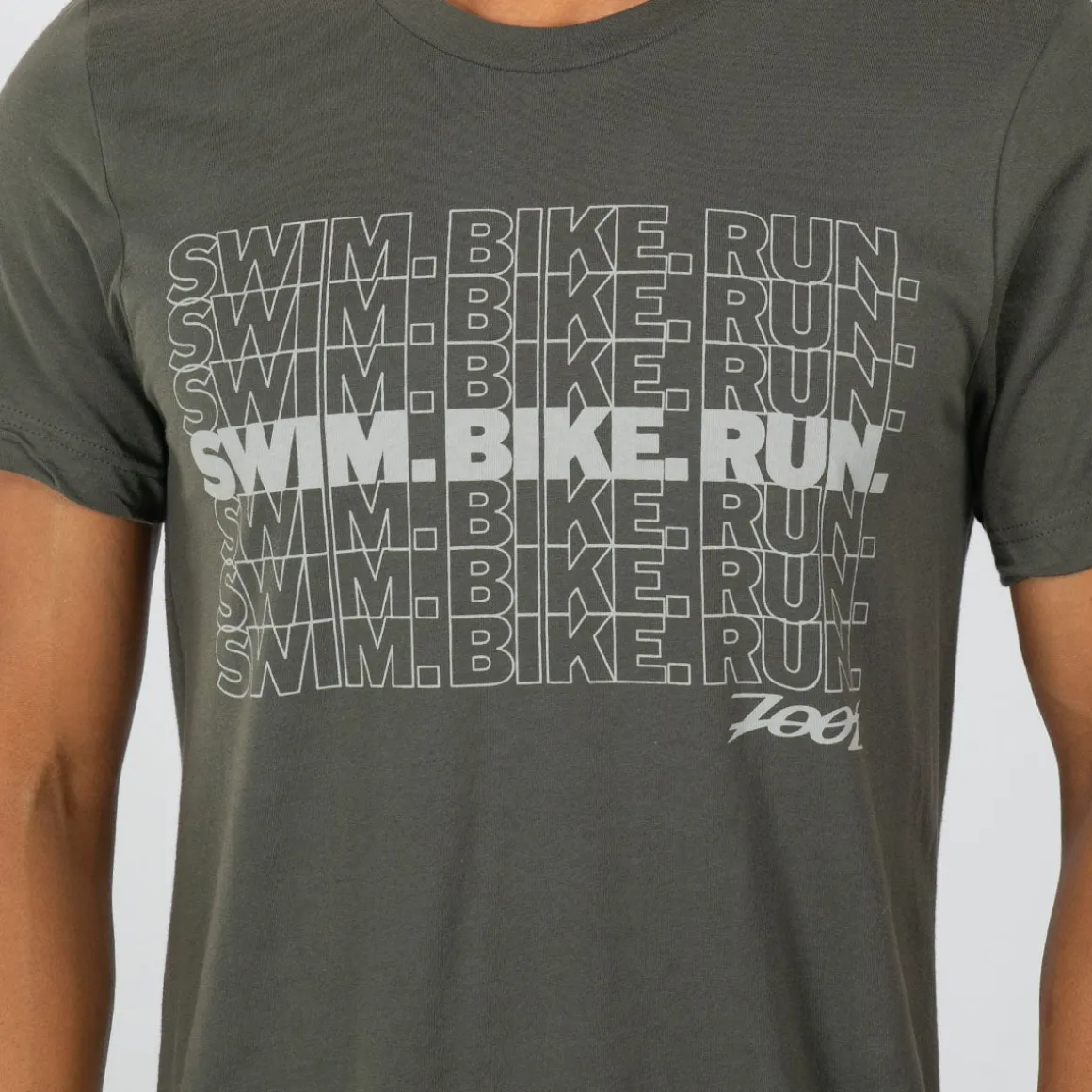 Unisex Swim Bike Run Tee - Army
