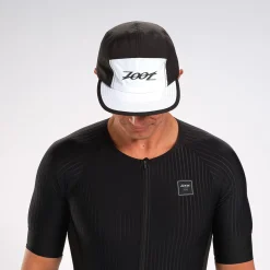 Unisex Tech 5-Panel Hat - Black/White