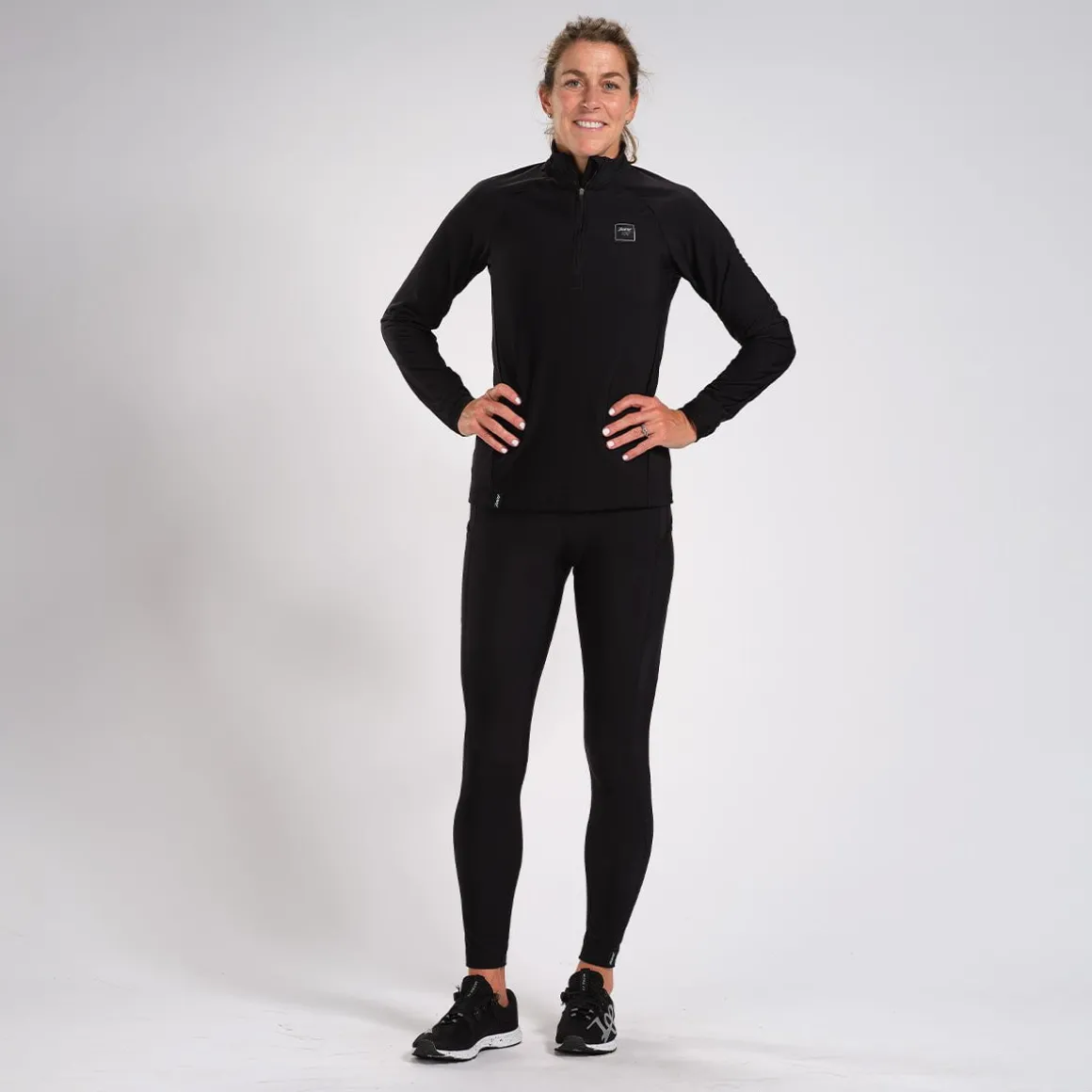 Women's Elite Run Thermo 1/2 Zip - Black