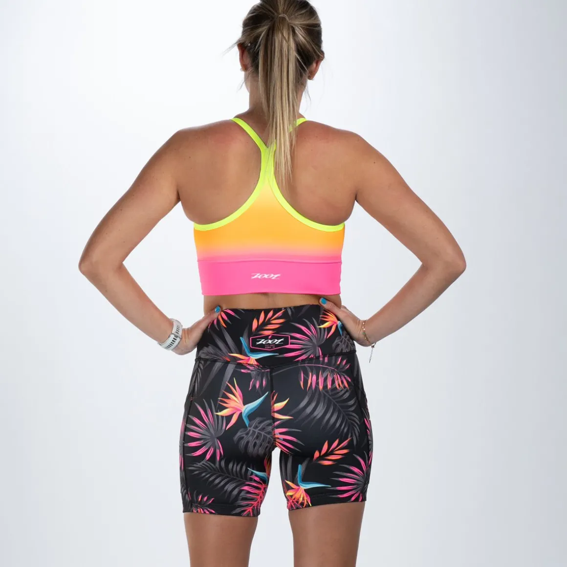 Women's Ltd Run Crop - Tropical Magic