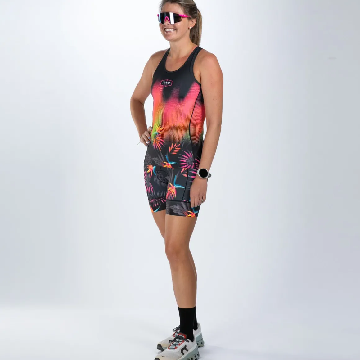 Women's Ltd Tri Racerback - Tropical Magic